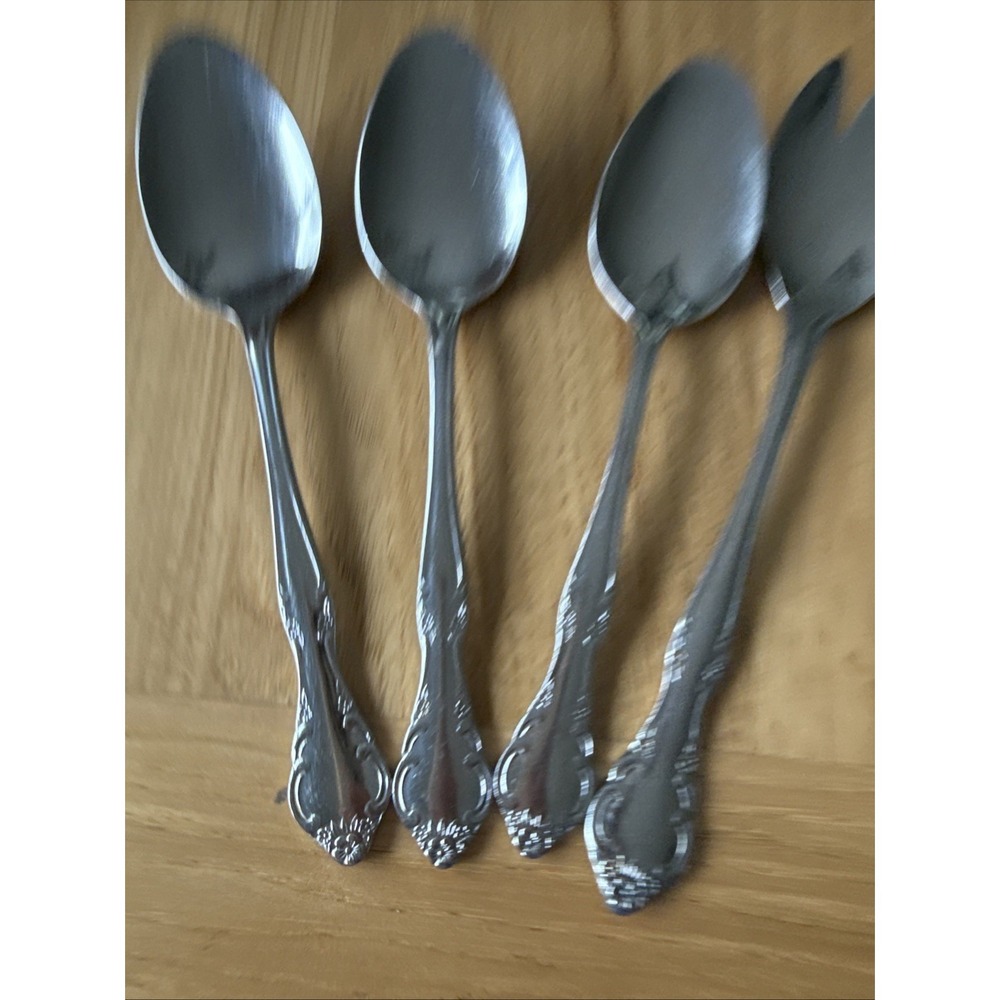 Estia Stainless Steel Serving Set Spoons – Cascade Pattern – 4 Pieces